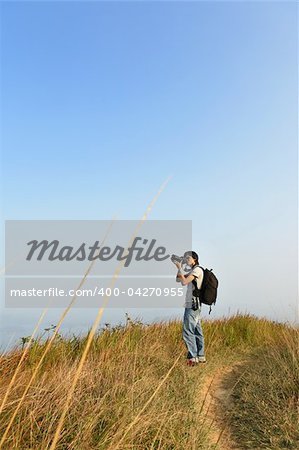 Photographer taking photo outdoor