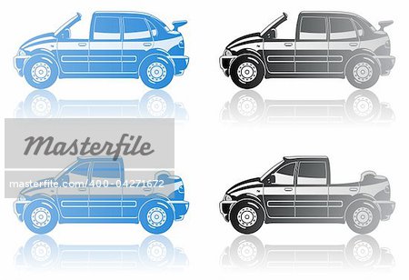 vector illustration of  limousine – brougham and landaulet.