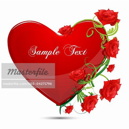 illustration of abstract valentine card on white background