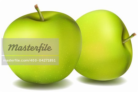 illustration of natural apples on white background