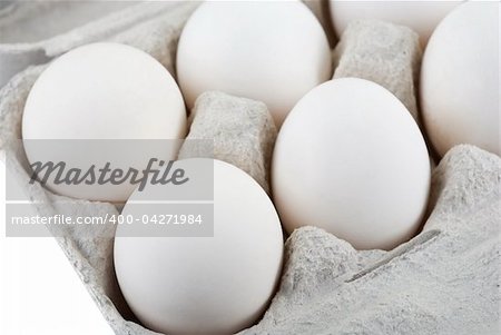 Eggs at the box isolated on a white background