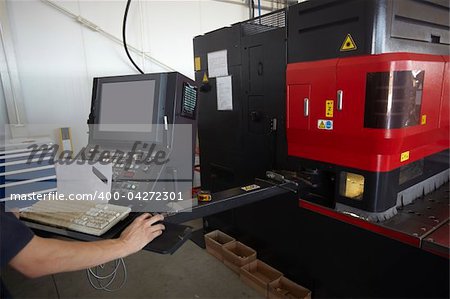 laser cutting machine in industrial factory production