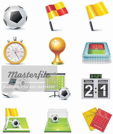 Set of soccer related icons