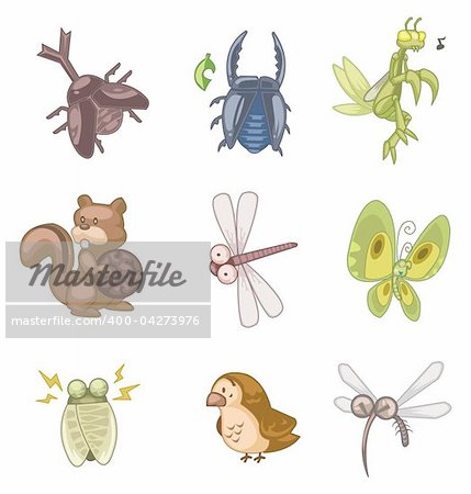 cartoon summer animal icon