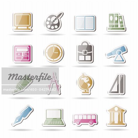 School and education icons - vector icon set