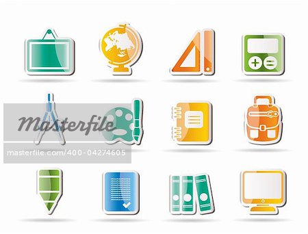 School and education icons - vector icon set