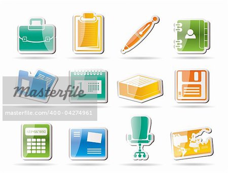 Business and office icons - vector icon set