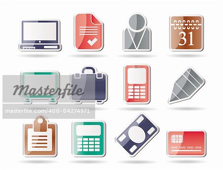 Business and office icons - vector icon set