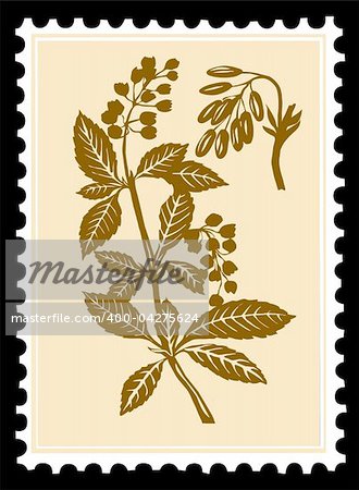 vector postage stamps on black background