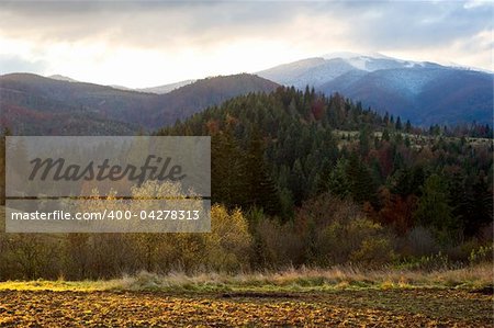 Beautiful autumn view of Carpathian Mountains. Ukraine