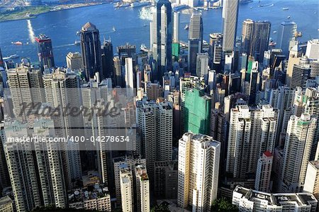 crowded buildings in Hong Kong