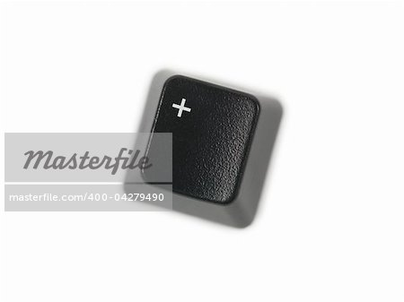 A keyboard key isolated against a white background