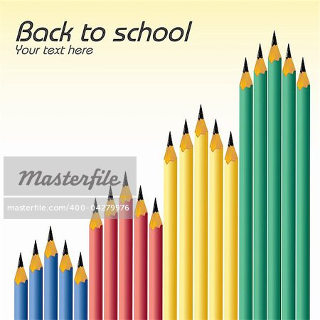 illustration of back to school with colorful pencils