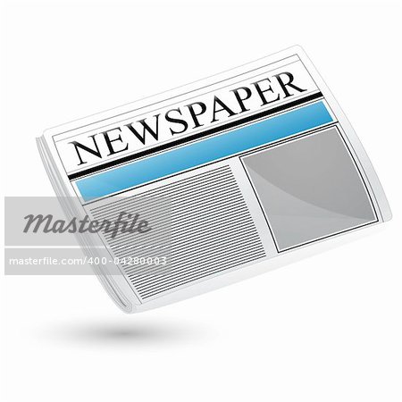 illustration of newspaper sign on white background