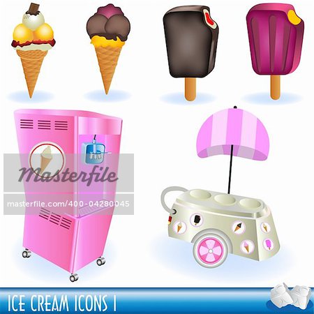 A collection of ice cream icons, part 1