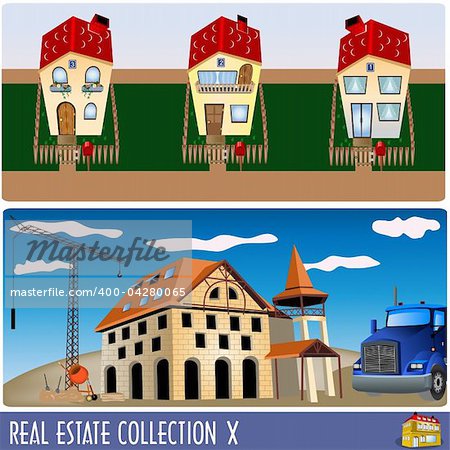 Vector illustration of two real Estate images