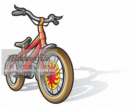 Children bicycle, bright colored, vector illustration