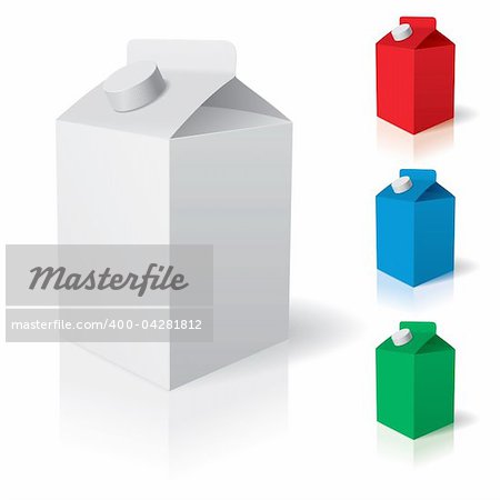 Blank carton isolated over a white background. Vector illustration