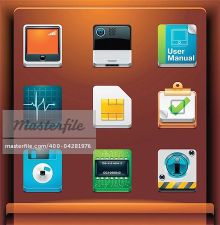 Mobile devices apps/services icons. Part 7 of 12