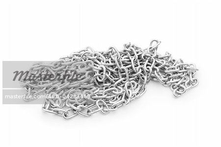Metal chain isolated on the white background