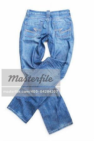 Pair of jeans isolated on the white background