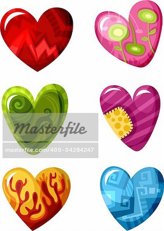 vector illustration of a heart set