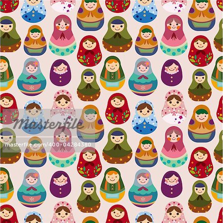 seamless Russian doll pattern