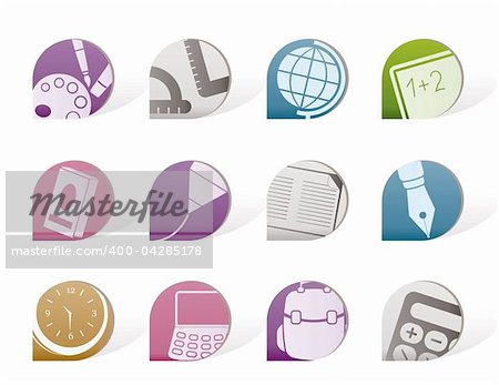 School and education icons - vector icon set