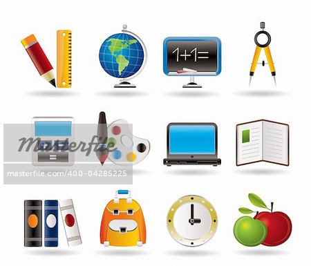 School and education icons - vector icon set