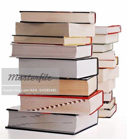 Stack of books isolated on white