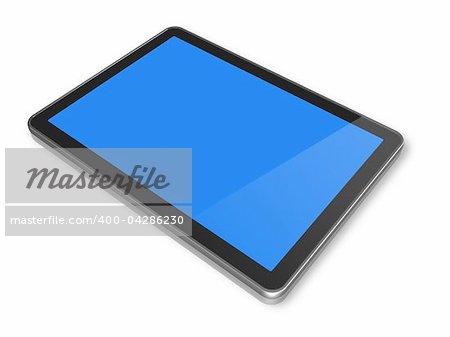 3D computer, digital Tablet pc, isolated on white with clipping path