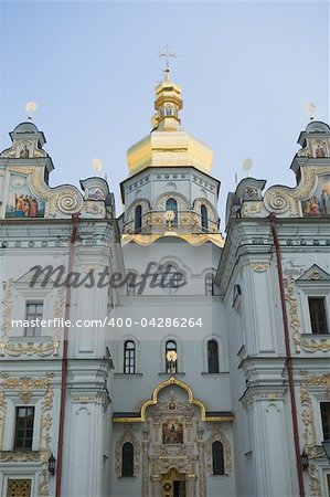 Uspenskiy temple in Pecherskaya Lavra - religious edifice, Kiev, Ukraine