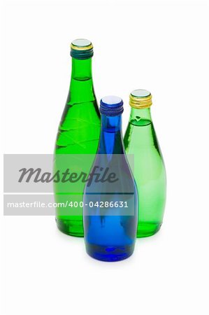 Bottles of water isolated on the white