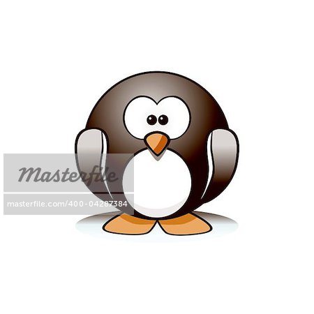 Editable vector of cartoon penguin isolated on white background