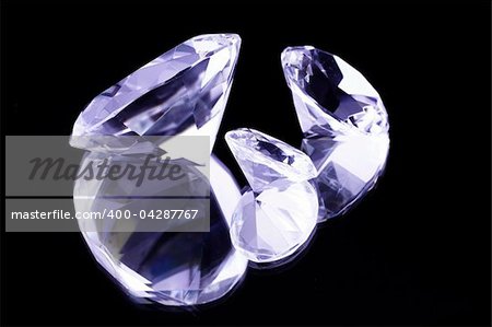 Pure Gemstones on mirror background