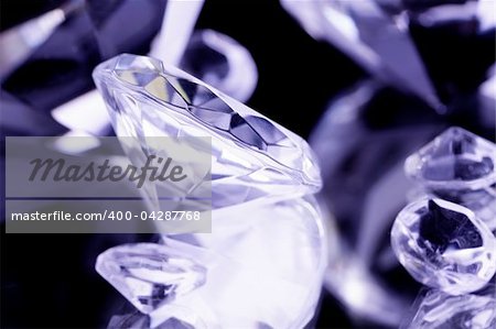 Pure Gemstones on mirror background
