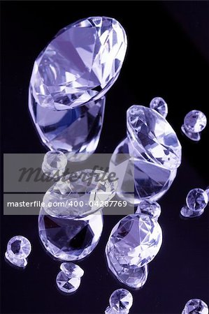 Pure Gemstones on mirror background