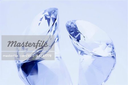 Pure Gemstones on white mirror background