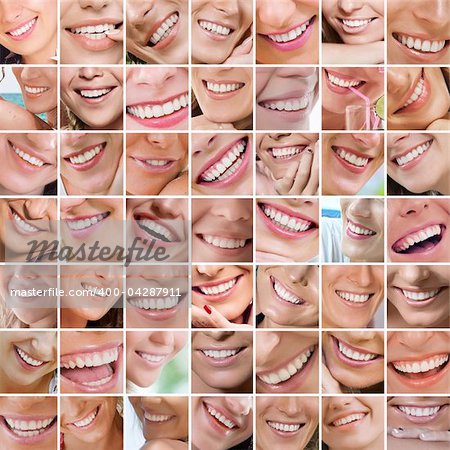 Smile theme collage composed of different images