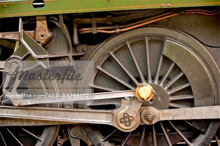 wheel detail of a vintage steam locomotive