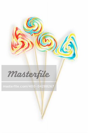 Colourful lollipop isolated on the white background