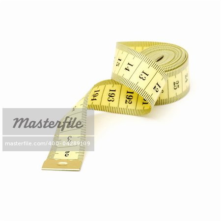 Measuring tape of the tailor isolated on white background