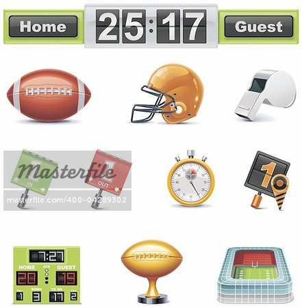 Set of the detailed football / gridiron related icons