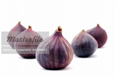 Five figs isolated on a white background