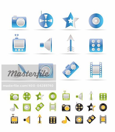 Entertainment Icons - Vector Icon Set - 3 colors included
