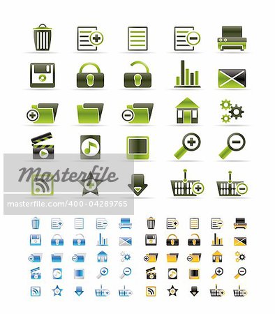 25 Detailed Internet Icons - Vector Icon Set  - 3 colors included