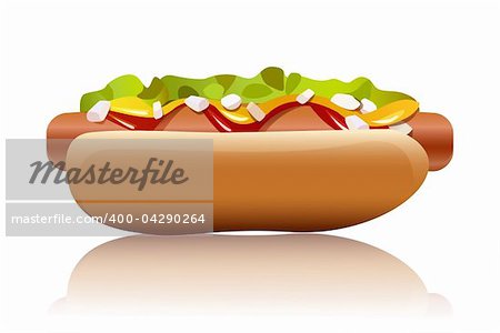 illustration of hot dog on white background