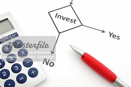 investment and flowchart showing business or finance concept