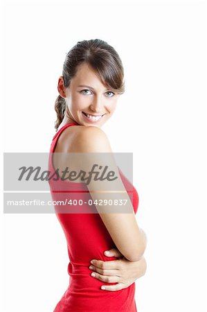 Portrait of a beautiful sexy young woman, isolated on white