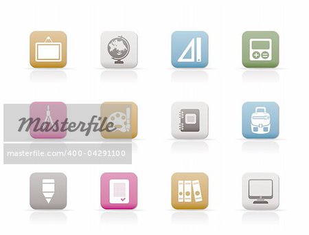 School and education icons - vector icon set